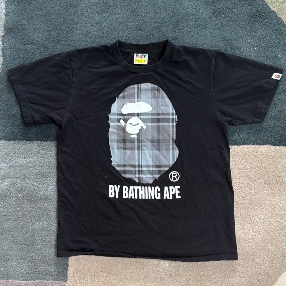 Bape Black Short Sleeve Tee with Iconic Ape Logo